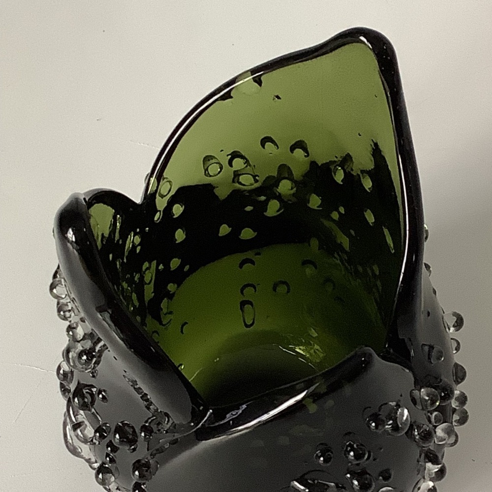 Partylite Natures Green Glass Dew Drop Tulip Votive Candle Holder - Picture 8 of 8